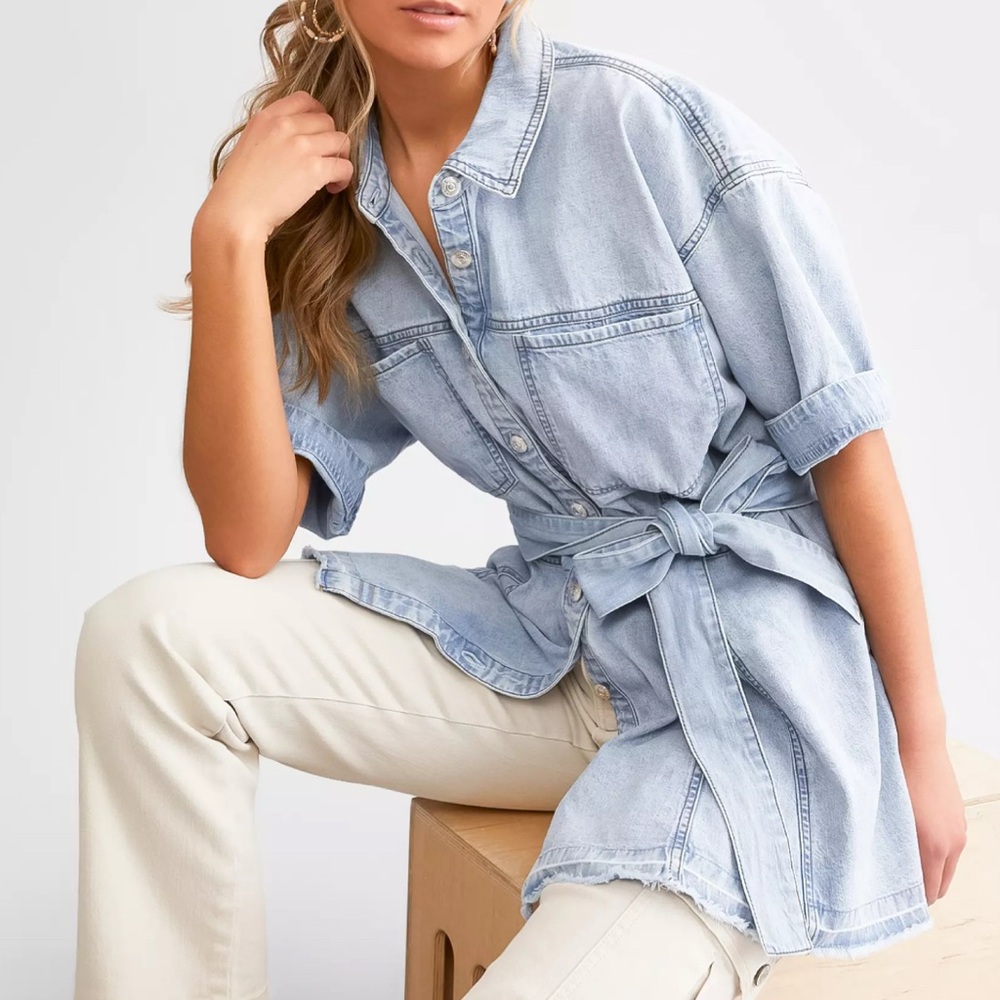 We The Free Jenny Denim Tunic 100% Cotton ~NWOT